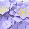 装飾的な花ライラックローズDIYペーパーゴールドの葉のためのベビーガール保育園ウォールアートキッズルームデコレーション装飾花の装飾