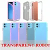 Cajas de teléfono de parachoques híbrido claro para iPhone 15 14 13 12 11 Pro Max XR XS X 6 7 8 Plus Funda de teléfono dura transparente resistente PC TPU 3 en 1