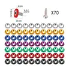 70pcs 7 Color Mixed Aluminum JDM Fender Washers and M6 Bolt Car Modified Hex Fasteners Fender Washer Bumper Engine Concave Screws2064