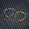 Bracciale a maglie a catena Bracciale a maglie in acciaio inossidabile Design a forma di gioielli Hip Hop per le donne Ragazze Oro Argento Colore 20217787510266m