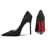 Sapatos de grife de salto alto Mulheres pontiagudas sandálias vermelhas brilhantes fundos 6cm 8cm 10cm 12cm Nude preto couro envernizado sapatos de casamento verão tamanho 34-45