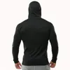 Män s hoodies tröjor sommar tunn långärmad huva europeisk storlek fitness sport fritid springa träning gym 100 bomull tröja 230920