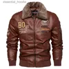 Pelliccia da donna Pelliccia sintetica Pile invernale Giacca da moto vintage Finta da uomo Ricamo Collo di pelliccia staccabile Biker PU Giacche in pelle Cappotto bomber Soprabito L230920