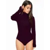 Macacões femininos macacão tartaruga pescoço vermelho cor disponível elegante bodycon mulheres bodysuits 230920