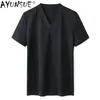 T-shirts pour hommes 2024 Été pour hommes manches courtes Harajuku V Nevk Casaul Streetwear Chemise Mode S Vêtements Ropa Hombre WPY3709