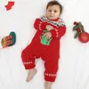 Barboteuses Combinaisons de Noël Tenues Dinosaure rouge Vêtements d'hiver pour bébé Tricot né Garçons Filles Enfants Porter Combinaison 230919
