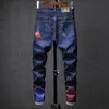 Jeans pour hommes Design Skinny Hommes Streetwear Imprimé Punk Pants288N