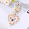 Keychains 종교 키 체인 키로 링 골드 컬러 다색 에나멜 하트 악한 눈 모방 진주 가방 자동차 전화 보석 선물을위한 진주