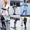 Feminino para baixo moda feminina macacão de esqui terno de inverno snowboard com capuz jaqueta de pele sintética calças quentes
