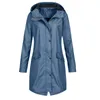 Trench coat feminino mangas compridas casacos com chapéus fino simples estilo streetwear bolsos 230920