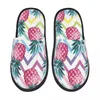 Slippers Plush Indoor Pineapple Abstract Geometrical Print Warm Soft Shoes Home Footwear Autumn Winter