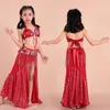 Stage Wear Bambini India Costume da ballo Ragazza Gonna con nappe Vestito dal ventre 3 pezzi/set Costumi di Bollywood Performance