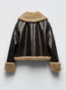 Dames Donsparka's Street chic Losse Moto Biker Winter Shearling Schapenvacht Leren Jassen Dikker Parka Imitatieleer Lamsbont Uitloper 230919