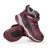 Winter waterproof cotton shoes dark purple red gray non-slip snow boots outdoor sports color4