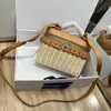 2024 Piana L19 Lancheira Lp Mulheres Bambu Tecido Designer Maquiagem Bolsa Bolsas De Couro Genuíno Canvas Avestruz Stranded Bolsa Ombro Mini Crossbody