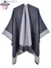 Cape Femme Nouveau chez les femmes Capes mode Imitation cachemire Style Simple solide deux couleurs traversant à l'intérieur et à l'extérieur écharpe femmes châles de luxe L230920