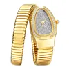 Wristwatches Smvp Snake Full Diamond Woman Watch Gold Silver Bracelet Watches Lady Fashion Party Women Quartz Relogio Feminino