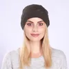 Cappello da donna a cupola con pullover sottile scavato, berretto caldo lavorato a maglia con teschio, accessori moda