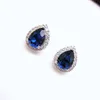 Stud Earrings Huitan Classic Design Pear Cubic Zirconia Ear For Women Temperament Elegant Lady's Gift Eternity Jewelry