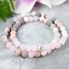 MG1092 Nowy projekt Bransoletki Mala Bead Bransoletka dla kobiet Boho Double Wrap Bransoletka Pink Rose Quartz Lava Energy Bransoletka 6 mm koralika Lay240y