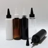 Storage Bottles 50pcs 120ml Empty Plastic Black Bottle With Screw Pointed Mouth Lid Liquid Soap Shower Gel Shampoo Cosmetic Container