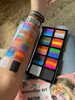 Kroppsfärg multicolor face kroppsfärger flash tatuering barn ansikte fest makeup ögon skönhet palett kit jul halloween makeup fest verktyg 230919