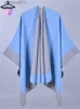 Cape Femme Nouveau chez les femmes Capes mode Imitation cachemire Style Simple solide deux couleurs traversant à l'intérieur et à l'extérieur écharpe femmes châles de luxe L230920