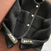 Vestes pour femmes Mode coréenne Manteau noir à simple boutonnage Femme Streetwear Tweed Dames élégantes Automne Hiver Veste en laine Haut pour femme 230920