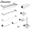 Set di accessori da bagno Smesiteli Set di accessori per il bagno Argento Accessori WC Porta carta igienica Gancio a muro Porta asciugamani Porta accappatoio Acciaio inossidabile 230920