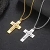 Bijoux en or / argent CNC Zircon Double croix carrée chaîne Rolo collier en acier inoxydable pour hommes élégants pour dames garçons cadeaux 3mm 24 pouces