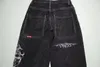 Jeans da uomo Y2k Jeans Harajuku Hip Hop Skull Graphic Jeans larghi oversize Pantaloni in denim nero Uomo Donna Pantaloni larghi gotici Streetwear 230920