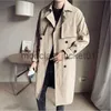 Mäns trenchrockar 2023 Varumärke KLÄDER MÄNSPRÅNG HÖG KVALITET Business Trench Coats/Man Slim Fit Long Casual Windbreaker Jackets S-5XL J230920