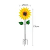 Gartendekorationen Sonnenblumen-Windmühle, rotierendes Sonnenblumen-Windspiel aus Metall mit Pfahl, stehendes Rasenblumen-Windrad, Outdoor-Gartendekoration, Kinderspielzeug 230920