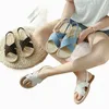 Krokussen meisje sandalen string vrouw Vintage touw Mode trainers gesp huis slippers zomer loafers 2022 H48L #