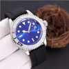 8215 BEWEGINGEN Heren Watch Hoogwaardige Yachtmaster Luxury Watch 40mm Roestvrij staal Montre de Luxe Silicone Watchband Automatische Designer Watch Luminous AAA LF