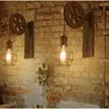 Applique murale de Style américain rétro industriel LED, poulie en fer créative réglable pour couloir, café, Restaurant, décoration de maison