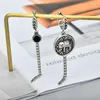 Dangle Earrings Silver Plated Vintage Asymmetric Elephant Round Thai Color Tassel Chain Party Accessory Gifts Jewelry