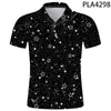 Men's Polos 2023polo Camisa Cool Streetwear Tops de verão Men de manga curta Camisas 3D Impressa Starry Sky Casual Camisas Fashion ROPA