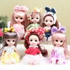 Dockor 6st 16 cm dolluppsättning presentförpackning 13 MOVABLE JOINTS 3D EYES BJD GIRL DRÄG DIY Toy Fashion Dress Clothes BJD Dolls Children's Gifts 230920