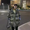 Piumino Leiouna da donna monopetto versione coreana Casual allentato da donna Versatile giacca in cotone imbottito con pelle lucida Parka