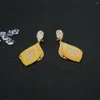 Boucles d'oreilles pendantes tendance pour femmes, couleur or, en forme de feuille, goutte, vente en gros, bijoux cadeaux