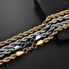 Chains Stainless Steel Chain Necklace For Men Women Curb Cuban Link Gold Color Punk Choker Metal Fashion Jewelry Gifts