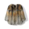 Women s Fur Faux 2023Natural Real Long Overcoat Warm Winter Jacket Luxury Furry Coat Autumn Loose large Big Size 230920