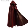 Dames Cape Halloweenfeest Cosplay Mantel Dames Heren Volwassen Lang gewaad Capuchon Mantel Hekserij Kerst Vakantie Effen Kleur Middeleeuws Cape L230920