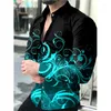 Camicie casual da uomo Maniche lunghe hawaiane Uomo di lusso per uomo Marche Stampa 3D Camicetta spogliata Top oversize Abbigliamento