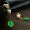 Boucles d'oreilles pendantes en calcédoine naturelle, perle d'eau douce, crochet de pâques de culture porte-bonheur pour femmes, clou d'oreille de mariage Halloween