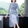 Chiffon Lace Dress For Women Spring Summer New Korean Version Fashion Style Slim Fit Over Knee Mid Length