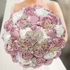 Decorazioni natalizie 1 pz. Borgogna Bouquet da sposa e damigella d'onore Squisite rose di seta Perle Sorelle fatte a mano Matrimonio 230919