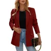 Jaquetas femininas blazers terno mulheres casual manga comprida cardigan botão jaqueta frontal com bolsos moda escritório senhora