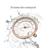 Horloges Dameshorloges Damesmode Keramisch bandhorloge Elegant romantisch quartzhorloge Waterdicht Diamantwit